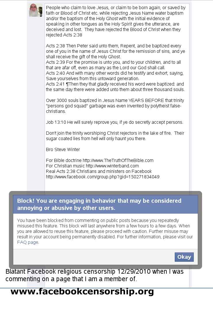 www.facebookcensorship.org Facebook censorship